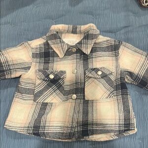 Zara Cream and Black Plaid Jacket